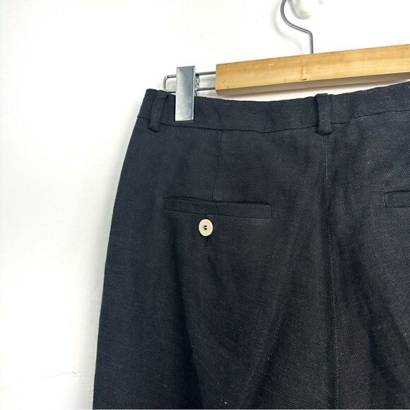 MaxMara Weekend Khat Linen Cropped Pants in Black Sz 6 - Picture 8 of 14